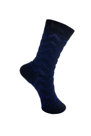 ZIG ZAG glitter sock Blue