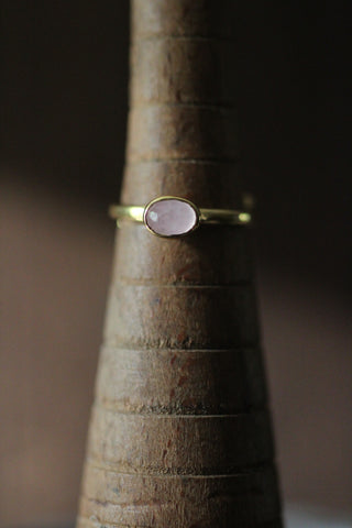 Rose Quartz Atomic Micro Gold Ring, by SVP