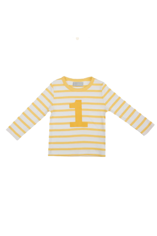 Buttercup & White Breton Striped Number T Shirt