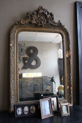Crested Antique French Mirror