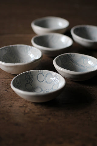 Wonki Ware Salt Dish - Patterned Duck Egg