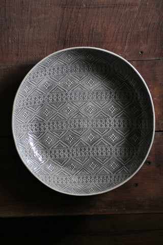 Wonki Ware Pie Dish - Patterned Charcoal