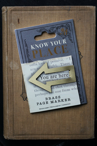 Know Your Place Arrow Bookmark - Brass