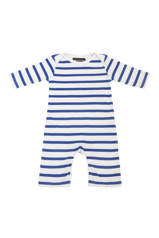 French Blue & White Breton Striped All-in-One