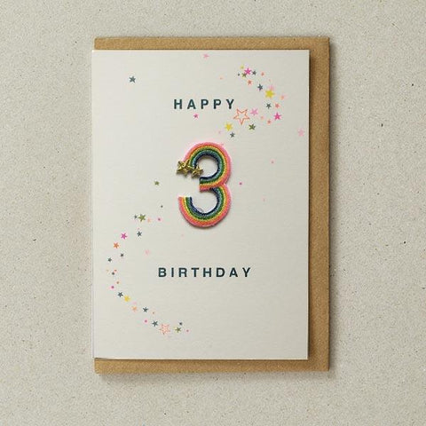 Embroidered Patch Card 3rd Birthday