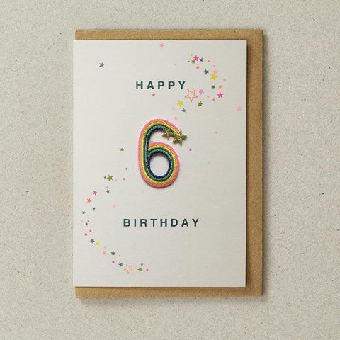 Embroidered Patch Card 6th Birthday