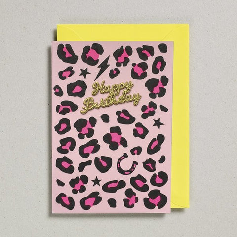 Petra Boase - Animal Print Card Pink Happy Birthday