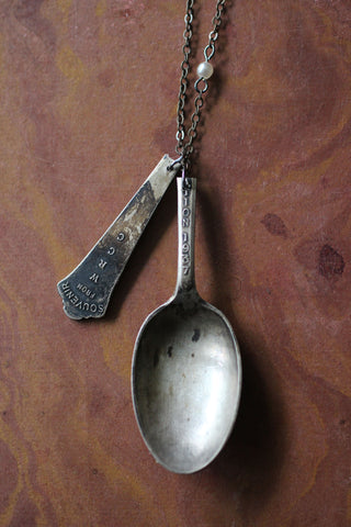 Antique Silver Spoon Necklace - GR1937