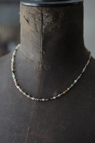 Short necklace with Tourmaline stones