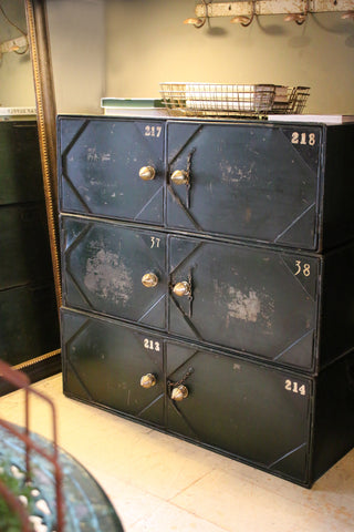 Vintage Steel Green Locker Cabinets