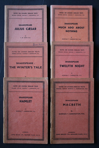 Set of 6 'Notes on Shakespeare'