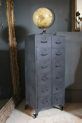 12 Drawer Black Steel Cabinet