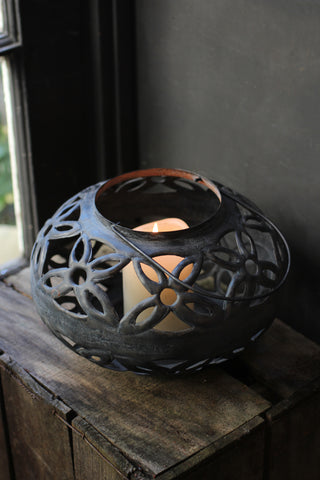 Black Metal Round Lantern