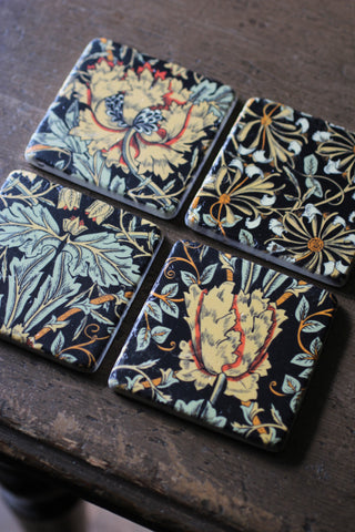 Black Floral Coasters