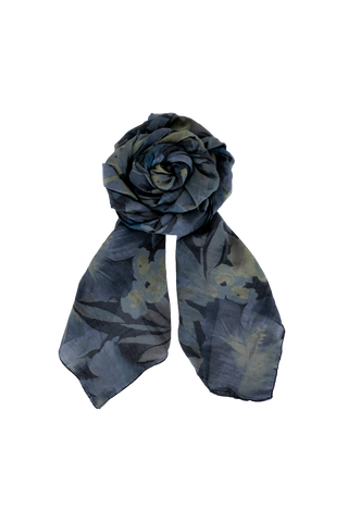 IRIS flower scarf Dark Grey