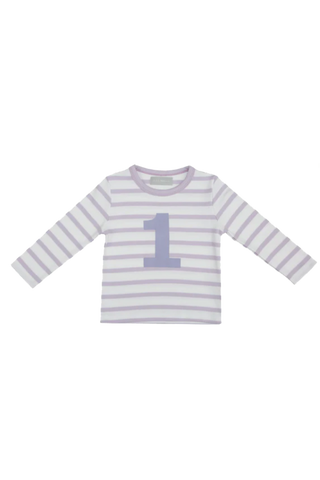 Parma Violet & White Breton Striped Number T Shirt