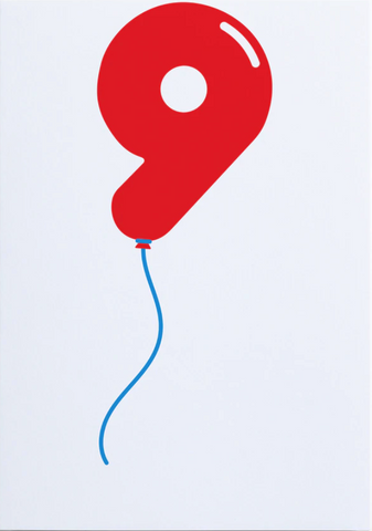 No.9 Birthday Balloon Greeting Card -Crispin Finn
