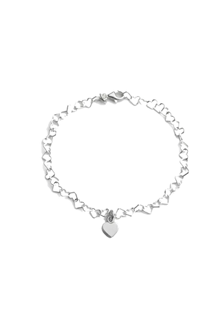 Silver Linked Heart Bracelet