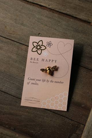 'Bee Happy'  Pin Brooch