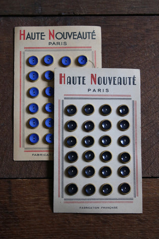 Gold Rimmed Vintage French Buttons on original card