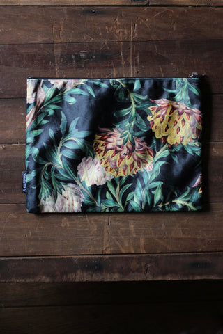 Exotic Flower Velvet Pouch