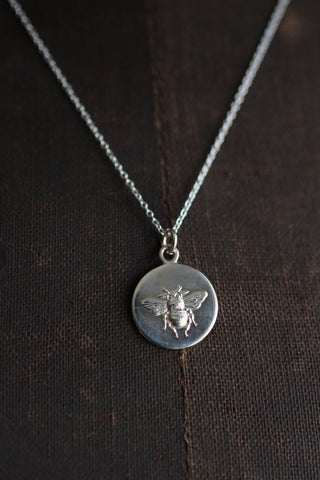 Silver Busy Bee Necklace