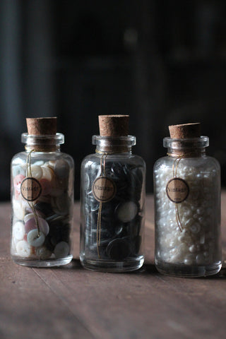 Vintage Bottles of Buttons & Beads