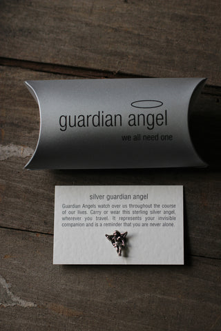Silver Guardian Angel Charm