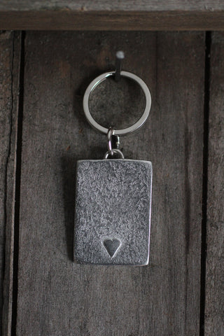 Small Heart Pewter Key Ring