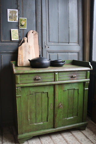 Green Vintage Cupboard & Drawers