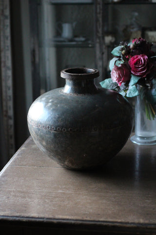 Vintage Metal Indian Pot Vase